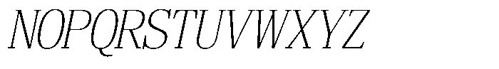 Bruchey Thin Slanted Semi Condensed Font UPPERCASE