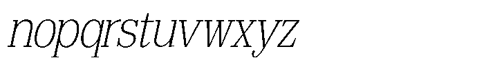 Bruchey Thin Slanted Semi Condensed Font LOWERCASE