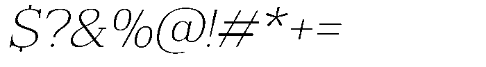Bruchey Thin Slanted Semi Expanded Font OTHER CHARS