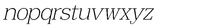 Bruchey Thin Slanted Semi Expanded Font LOWERCASE