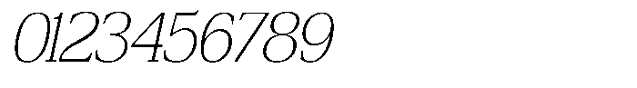 Bruchey Thin Slanted Font OTHER CHARS
