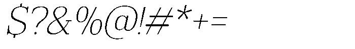 Bruchey Thin Slanted Font OTHER CHARS