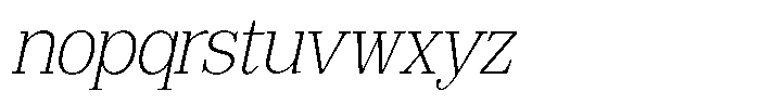 Bruchey Thin Slanted Font LOWERCASE