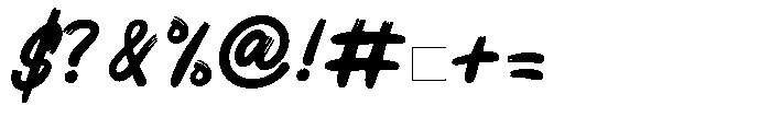 Brush Quine Font OTHER CHARS