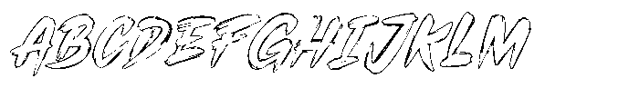 Brushed Outline Font UPPERCASE