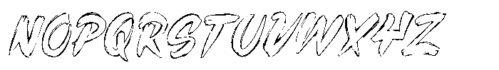 Brushed Outline Font UPPERCASE