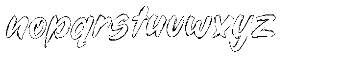 Brushed Outline Font LOWERCASE