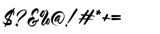 Brushong Regular Font OTHER CHARS