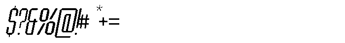 Bruteforce Light Italic Font OTHER CHARS