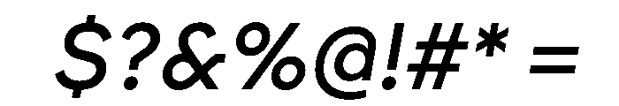 Brockmann MediumItalic Font OTHER CHARS