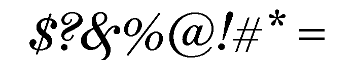 Brunel Text Short Italic Font OTHER CHARS