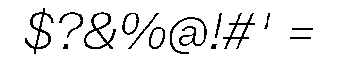 BrutGrotesque ExtralightItalic Font OTHER CHARS