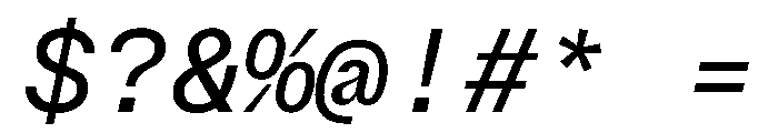 BrutGrotesqueMono BookItalic Font OTHER CHARS