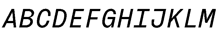 BrutGrotesqueMono BookItalic Font UPPERCASE