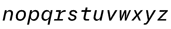 BrutGrotesqueMono BookItalic Font LOWERCASE