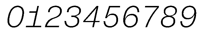 BrutGrotesqueMono ExtralightItalic Font OTHER CHARS