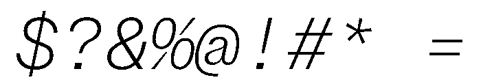 BrutGrotesqueMono ExtralightItalic Font OTHER CHARS