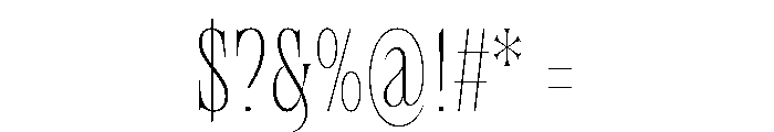 Brillante Condensed Thin Font OTHER CHARS