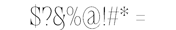 Brillante Thin Font OTHER CHARS