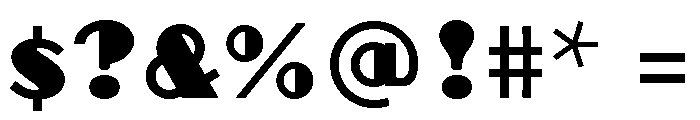 Broadacre Regular 4 Font OTHER CHARS