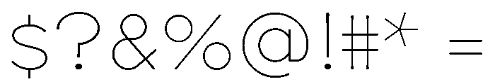 Broadacre Thin 0 Font OTHER CHARS