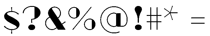 Broadacre Thin 3 Font OTHER CHARS