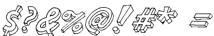 Brubecks Cube Regular Italic Font OTHER CHARS