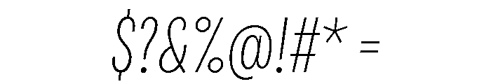 Bruta Compressed Extra Light Italic Font OTHER CHARS