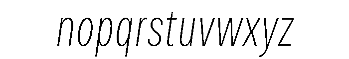 Bruta Compressed Extra Light Italic Font LOWERCASE