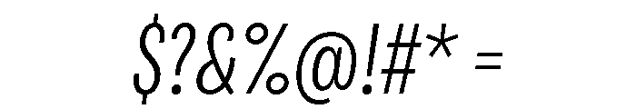 Bruta Compressed Light Italic Font OTHER CHARS