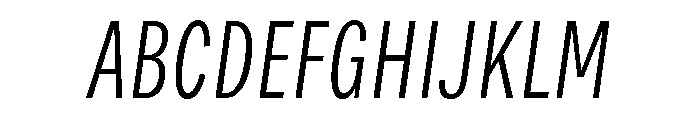 Bruta Compressed Light Italic Font UPPERCASE