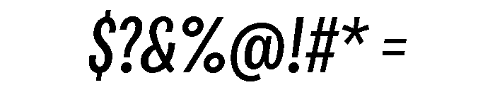 Bruta Compressed Regular Italic Font OTHER CHARS