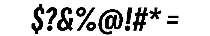 Bruta Compressed Semi Bold Italic Font OTHER CHARS