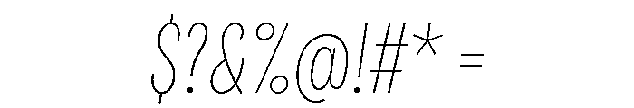 Bruta Compressed Thin Italic Font OTHER CHARS