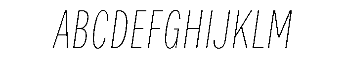 Bruta Compressed Thin Italic Font UPPERCASE