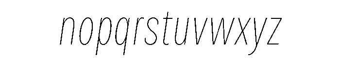 Bruta Compressed Thin Italic Font LOWERCASE