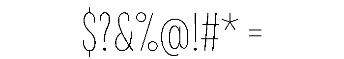 Bruta Compressed Thin Font OTHER CHARS