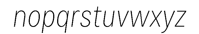 Bruta Condensed Extra Light Italic Font LOWERCASE