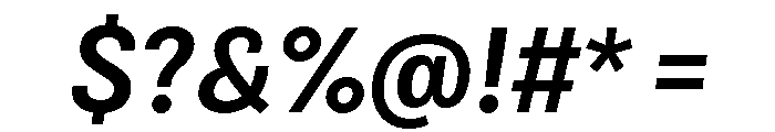 Bruta Condensed Semi Bold Italic Font OTHER CHARS