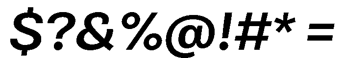 Bruta Semi Bold Italic Font OTHER CHARS
