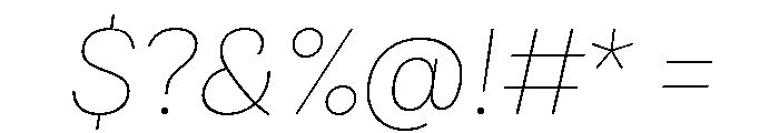 Bruta Thin Italic Font OTHER CHARS