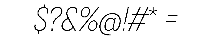 BSNotion ExtralightItalic Font OTHER CHARS