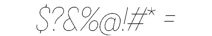 BSNotion HairlineItalic Instance Font OTHER CHARS