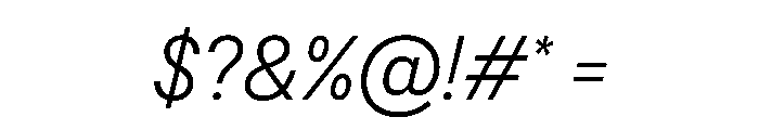 BSResortSans ThinItalic Instance Font OTHER CHARS