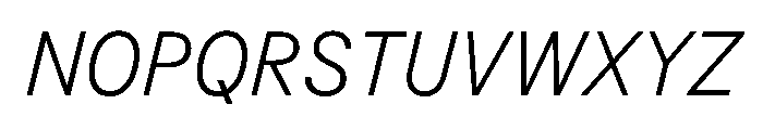 BSResortSans ThinItalic Instance Font UPPERCASE