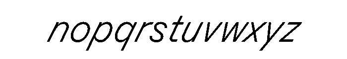 BSResortSans ThinSuperItalic Instance Font LOWERCASE