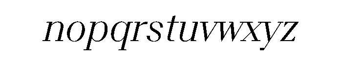 BSResortSerif LightItalic Instance Font LOWERCASE