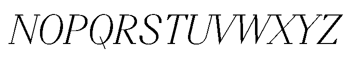 BSResortSerif ThinItalic Instance Font UPPERCASE