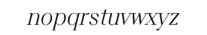 BSResortSerif ThinItalic Instance Font LOWERCASE