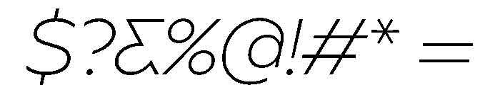 BSSynthetik ExtralightItalic Instance Font OTHER CHARS